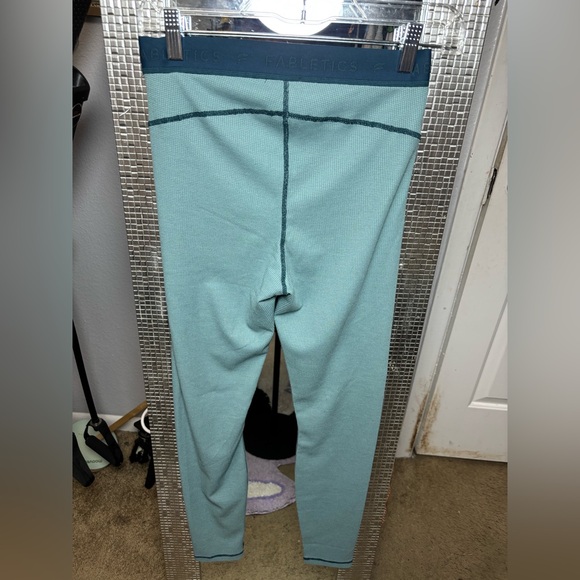 Fabletics Women's Waffle Leggings in the color Arctic Wave/Midnight Wave. - Picture 4 of 10